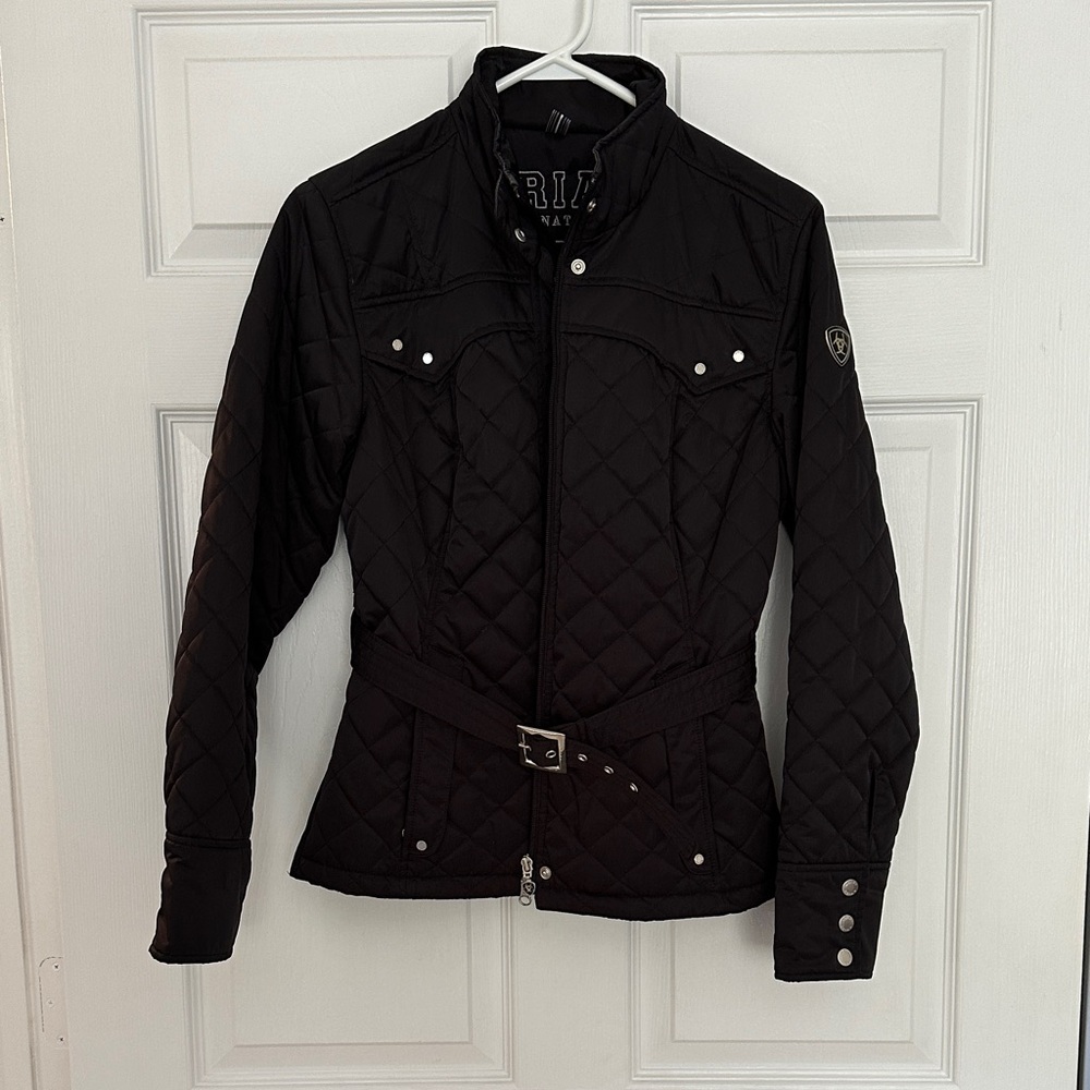 Ariat Women's Black Quilted Utility Jacket with Snap Details - Picture 3 of 4